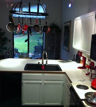 opens to dining area