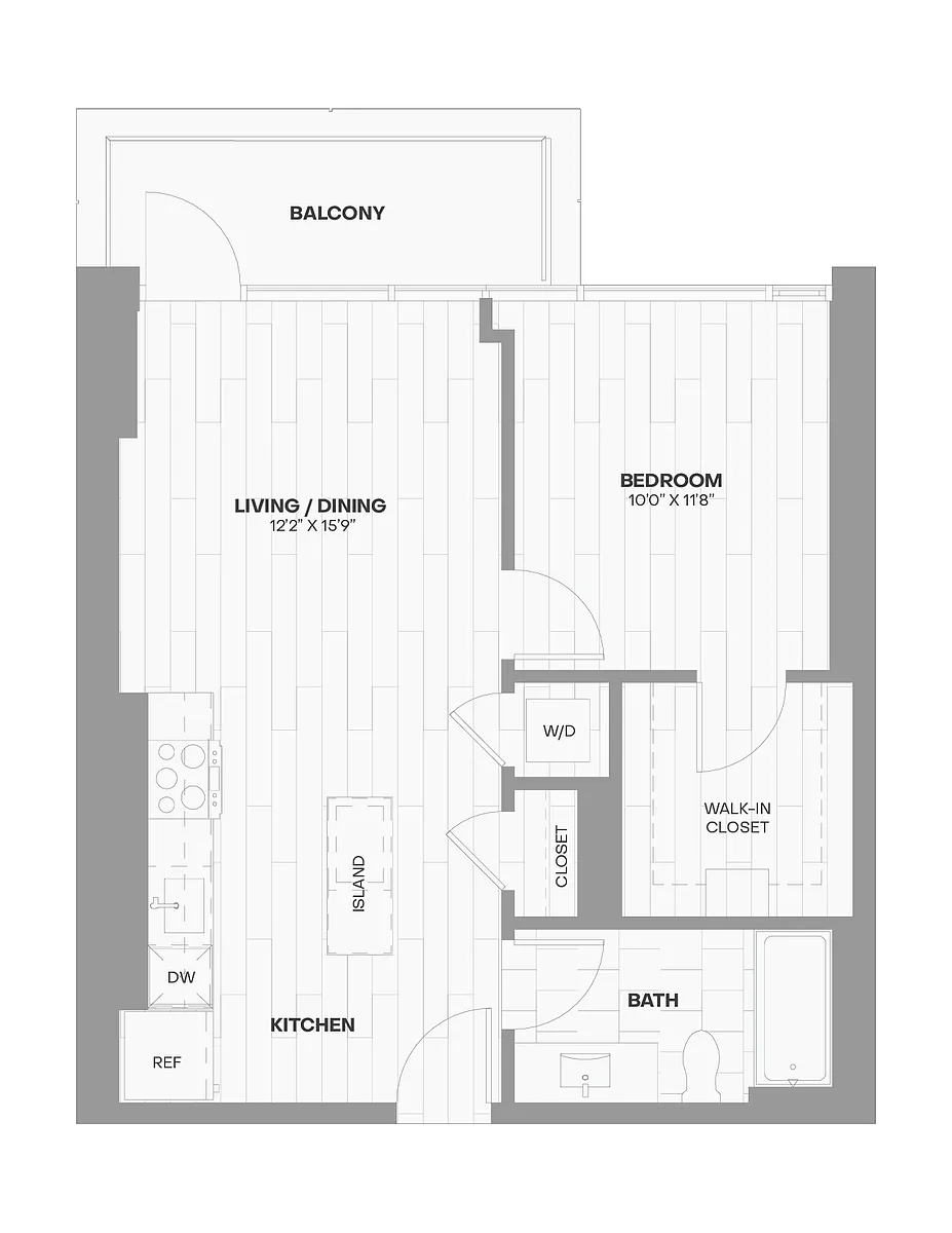 Floor plan 1 Bed/1 Bath WDU80-513