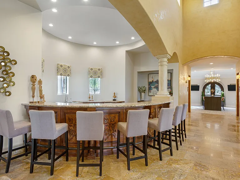 Enjoy Trevi's bar area with elegant counter seating.