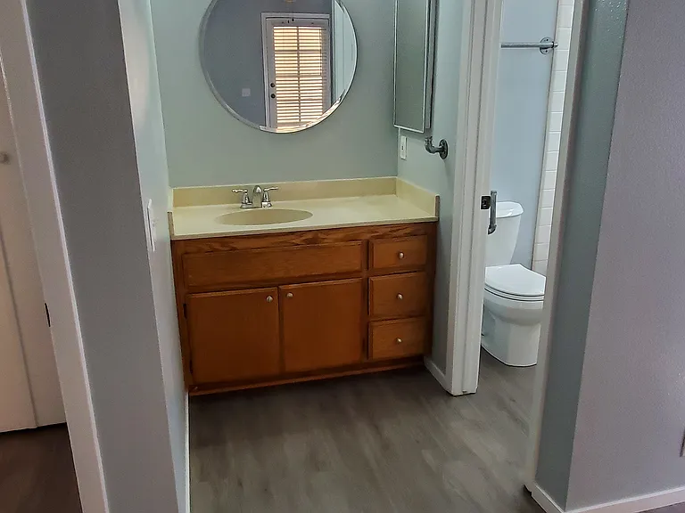 Master bathroom and bedroom door entrance