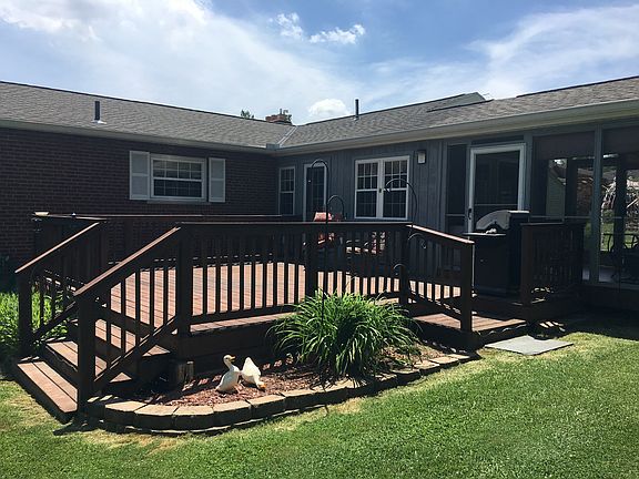 Newly refinished large deck