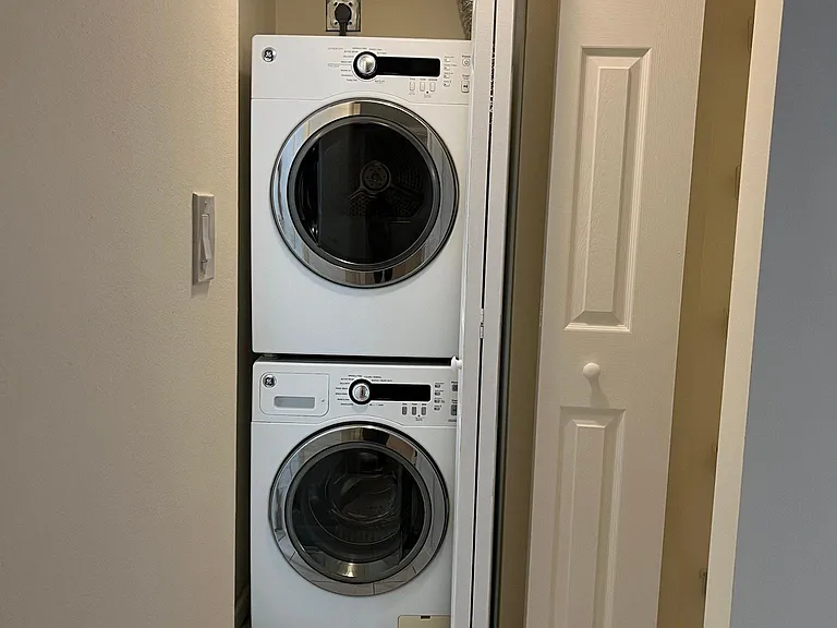 The stackable washer and dryer was replaced last year with one piece washer and dryer.