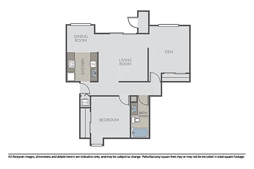 Floor plan Plan 1D + Den