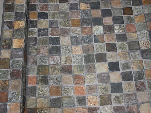 Custom slate tiled Shower