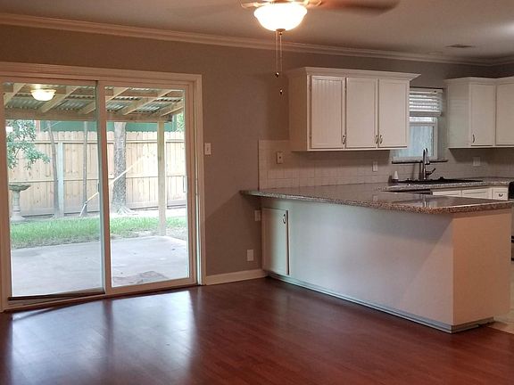 View from living area towards kitchen