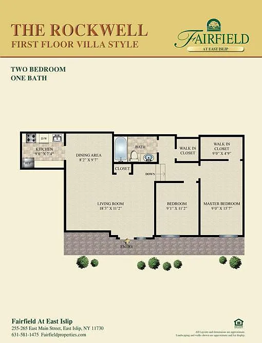 Floor plan THE ROCKWELL-Two Bedroom Villa Style