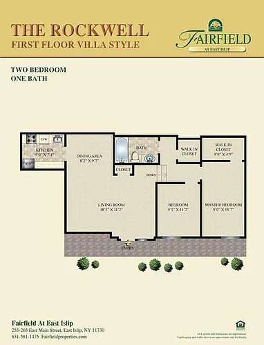 Floor plan THE ROCKWELL-Two Bedroom Villa Style
