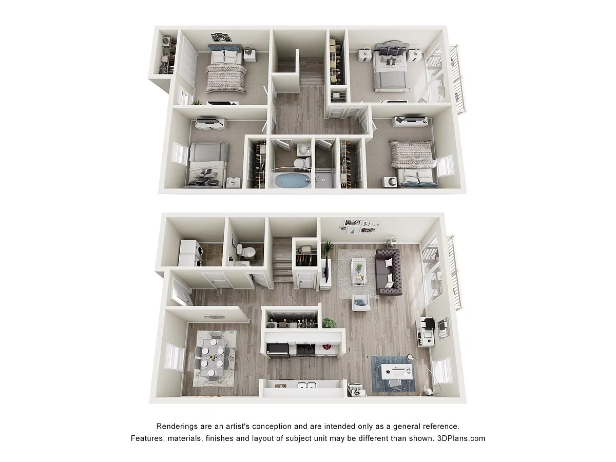 Floor plan Four Bedroom - Townhouse
