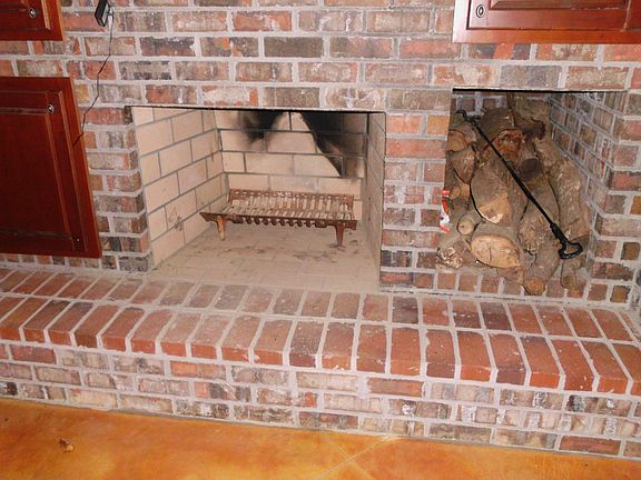 Wood burning fireplace