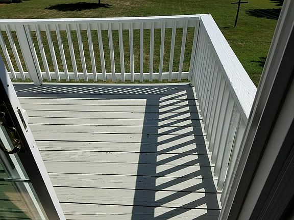 Freshly painted back porch 