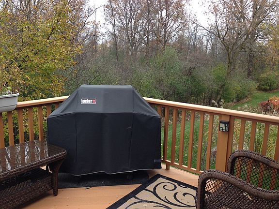 Deck overlooking woods 