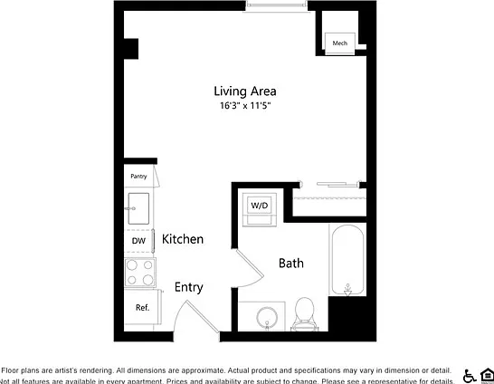 S3F | Studio | 372 SF S3F | Studio | 372 SF