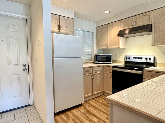 Plenty of cabinet and storage space.