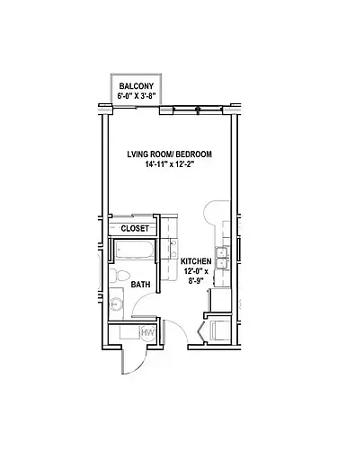 Floor plan 2-beds
