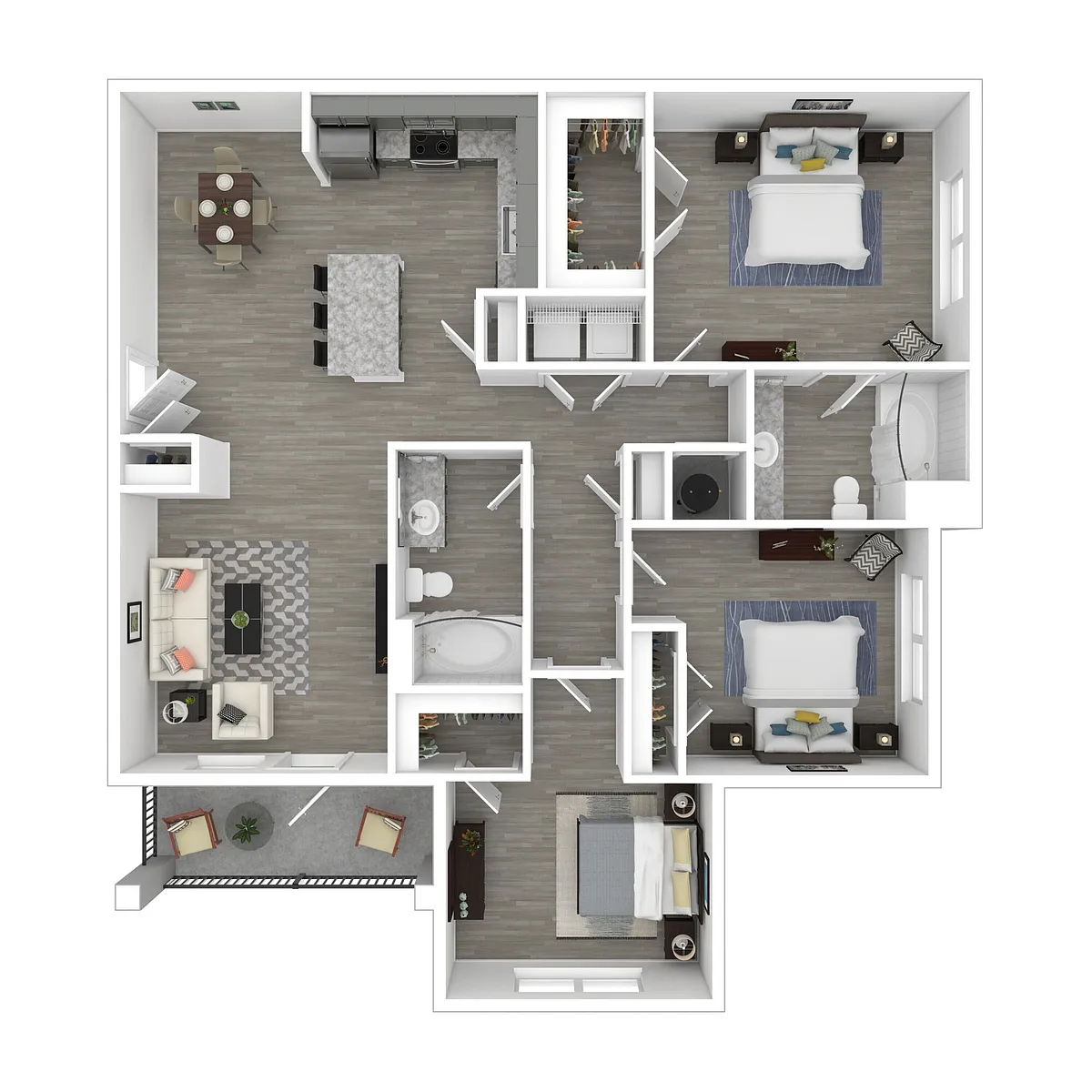 Floor plan 3 Bedroom 3A