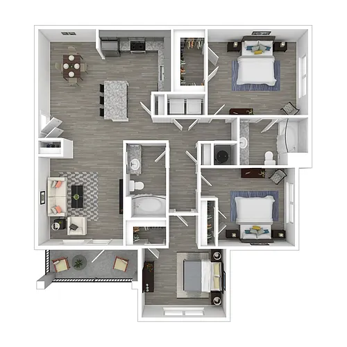 Floor plan 3 Bedroom 3A