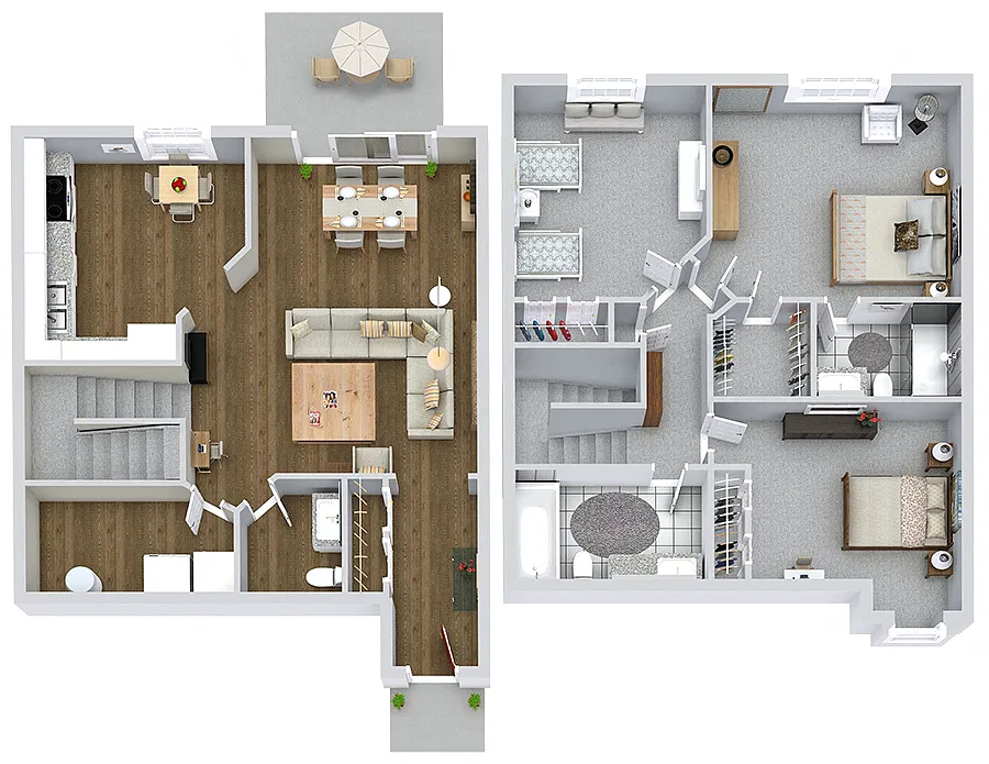Floor plan The Cambridge (3BR / 3BA)