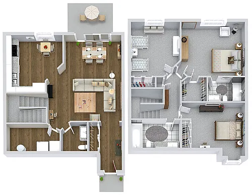 Floor plan The Cambridge (3BR / 3BA)