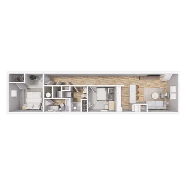 Floor plan 2x2 - 836 sqft - B3