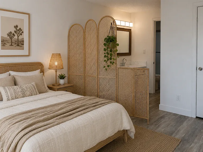 Flat Level Primary Bedroom-digital rendering-measurements/proportions approximate