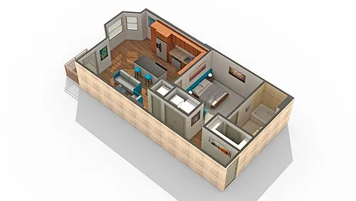 Floor plan 1 BR x 1 BA - A