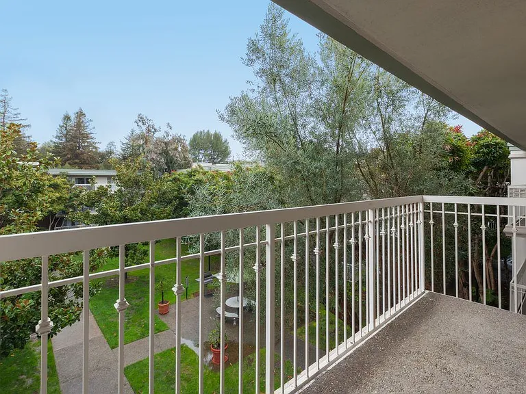 Private patio overlooking courtyard