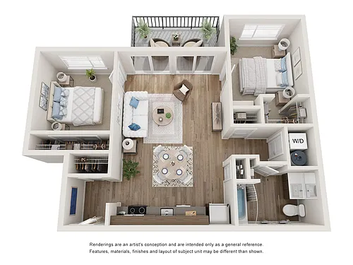 Floor plan Two Bedroom One Bath with Entry
