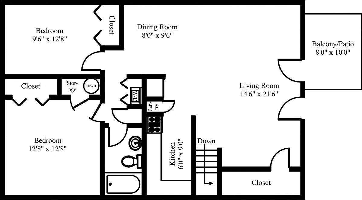 Floor plan 2 Bedroom