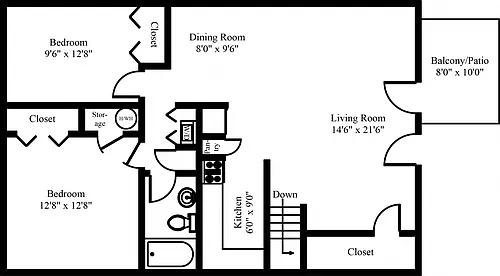 Floor plan 2 Bedroom
