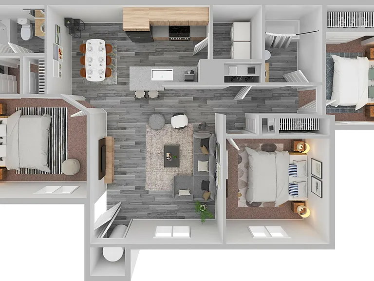3 Bedroom 2 Bath 1,050 Sq. Ft. 3 Bedroom 2 Bath 1,050 Sq. Ft.
