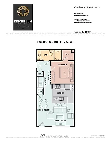 Floor plan Bubble S2 Studio