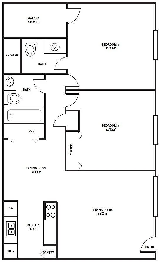 Floor plan 2 Bedroom