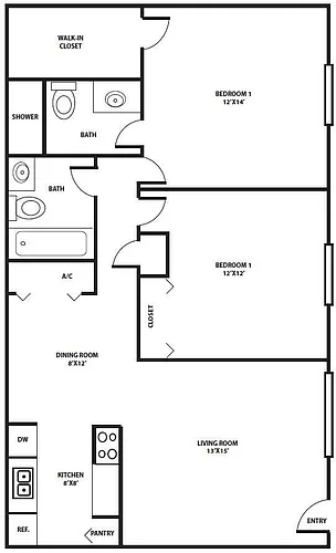 Floor plan 2 Bedroom