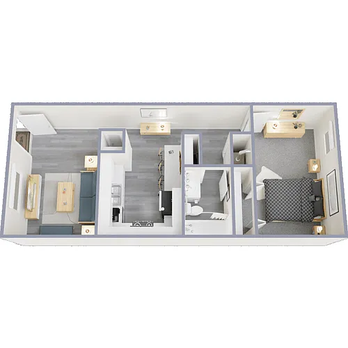 Floor plan 1x1 Cross Oaks