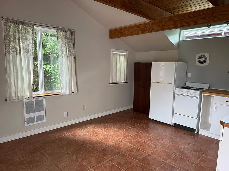 open kitchen and living space looking south