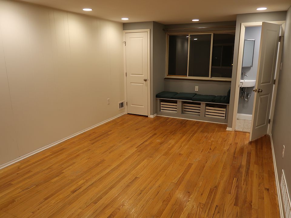Living room nook (closet on left and bathroom on right)