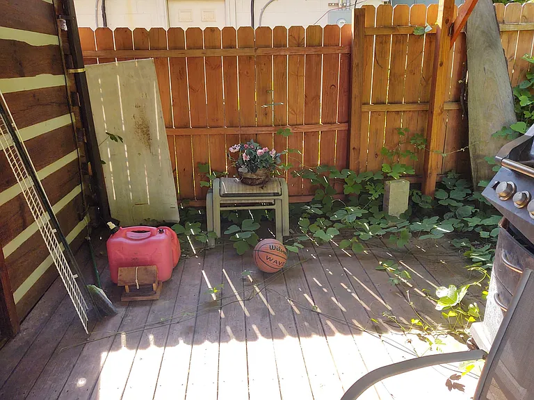Covered back deck perfect for hot tub