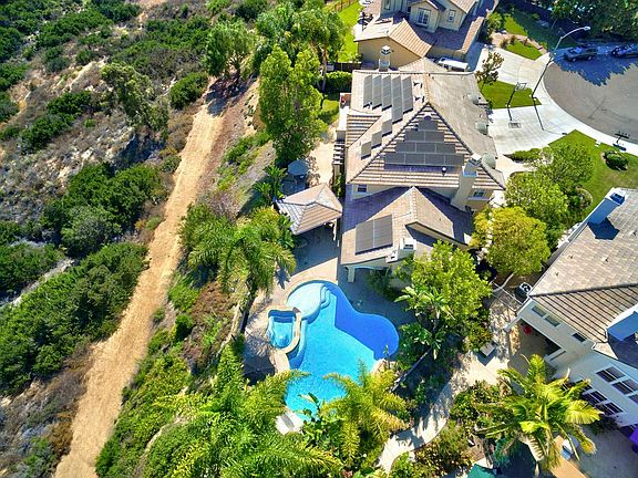 Aerial view of backyard