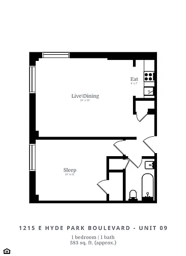 Floor plan 1 Bed | 1 Bath (B4)