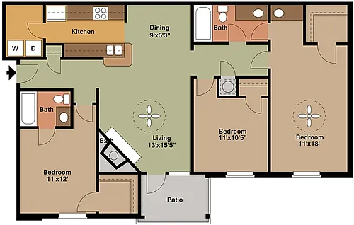 Floor plan Three Bedroom