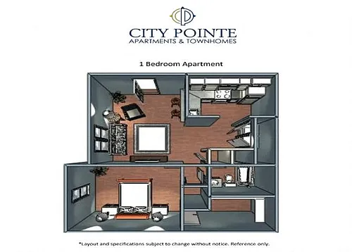 Floor plan 1 Bedroom 1 Bath