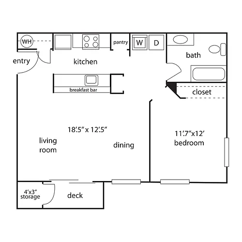 Floor plan 1X1 - A3