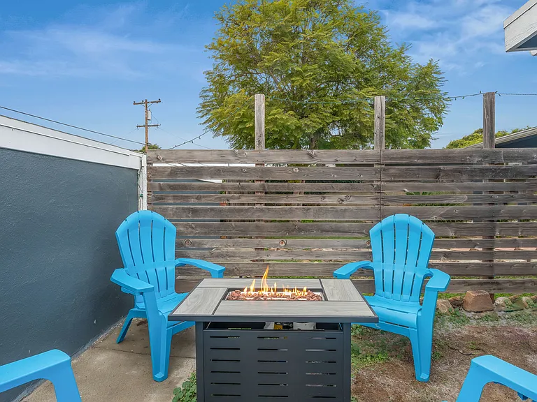 Relax outdoors enjoying the San Diego weather with a fire pit.