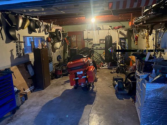 Inside garage 