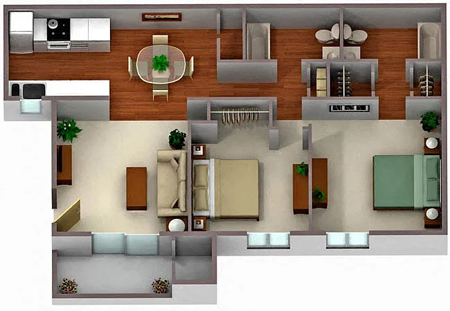 Floor plan 2x2 Casita Classic