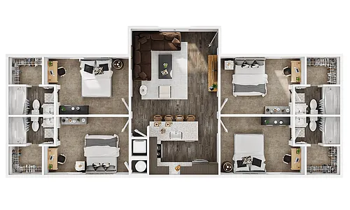 Floor plan 4BR/4BA - Chalet