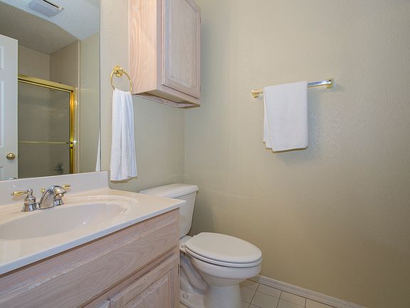 Neutral cabinetry in bathroom