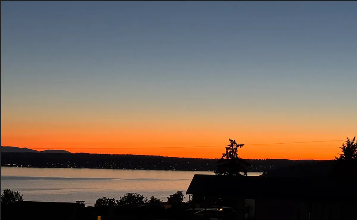 Photo 2 of 42 - 335 8th Ave W - Kirkland, WA Northernly 1/3 of view with Olympic Mountains and Lake. - 335 8th Ave W