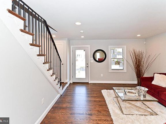 Living room with refinished original floors