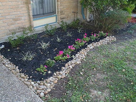Nicely landscaped entry